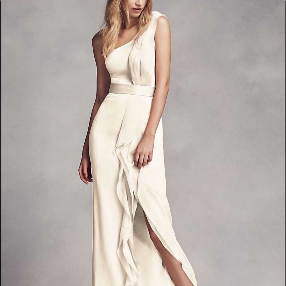 Vera Wang White ivory maxi event dress 8